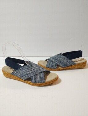 ATLANTIC Sling-back Cork Wedge Sandal by Charleston Shoe Co. Size 7